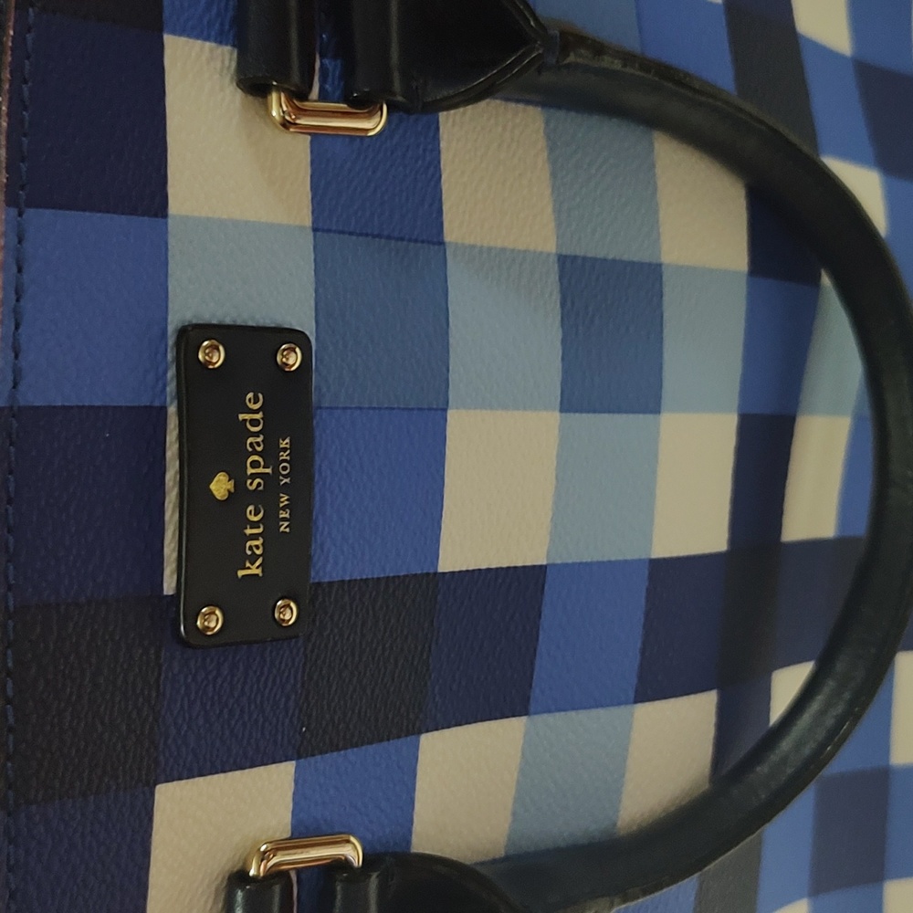 Super Rare Kate Spade Blue Plaid Bag - Picture 4 of 15